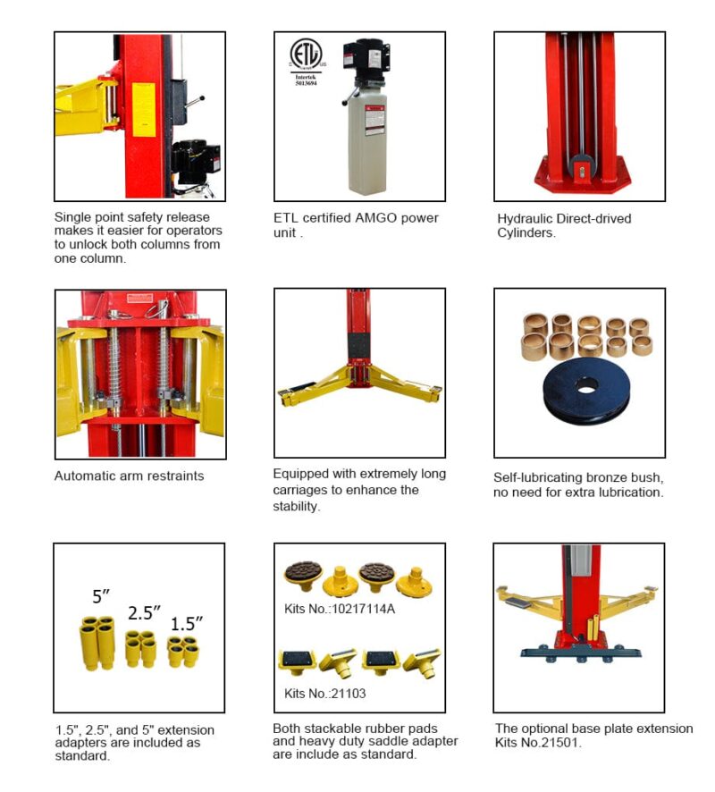 AMGO OH-18 18,000 lb 2 Post Lift - Image 3
