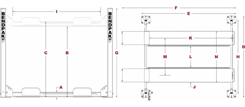 BendPak HD-9XW Diagram