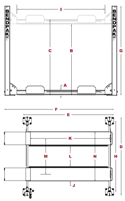 BendPak HD-7PXW Diagram