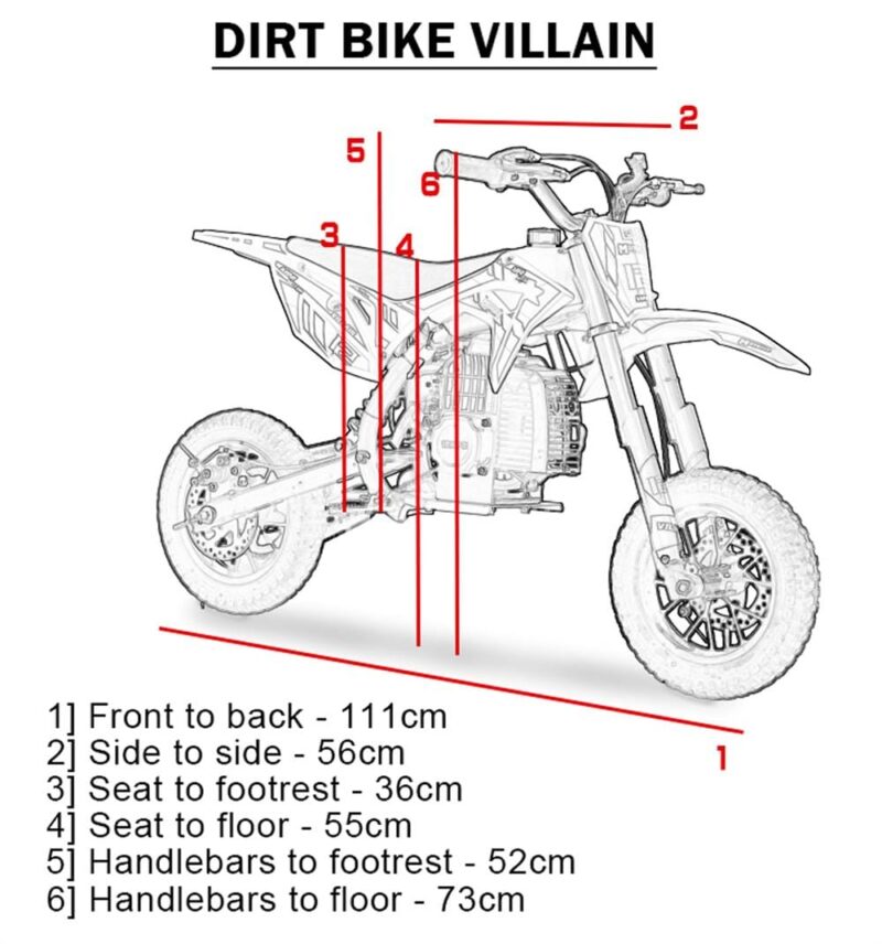 MotoTec Villain 52cc 2-Stroke Kids Gas Dirt Bike - Image 7
