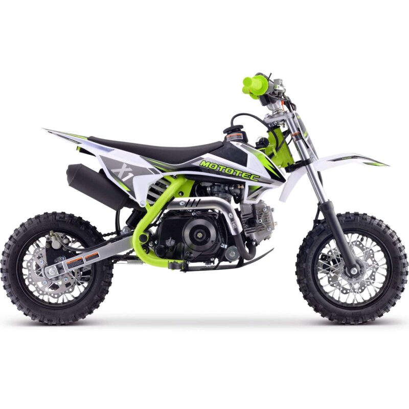 MotoTec X1 110cc 4-Stroke Gas Dirt Bike Green - Image 6