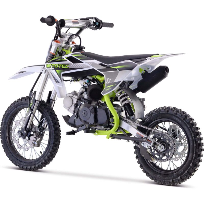 MotoTec X2 110cc 4-Stroke Gas Dirt Bike Green - Image 2