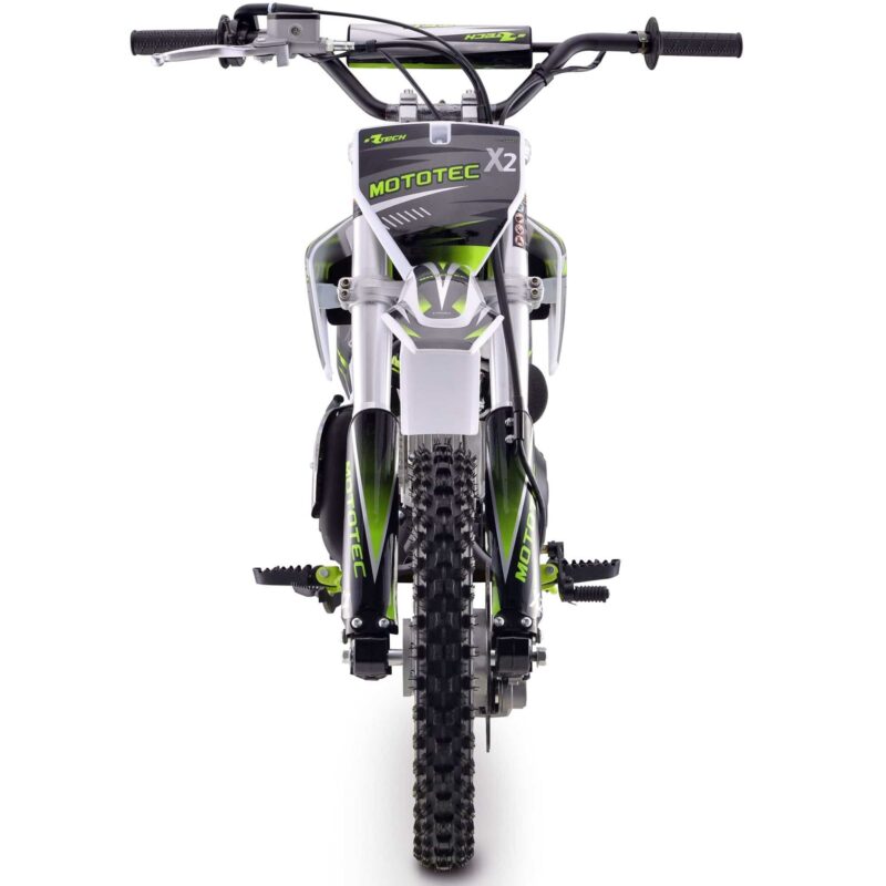 MotoTec X2 110cc 4-Stroke Gas Dirt Bike Green - Image 4
