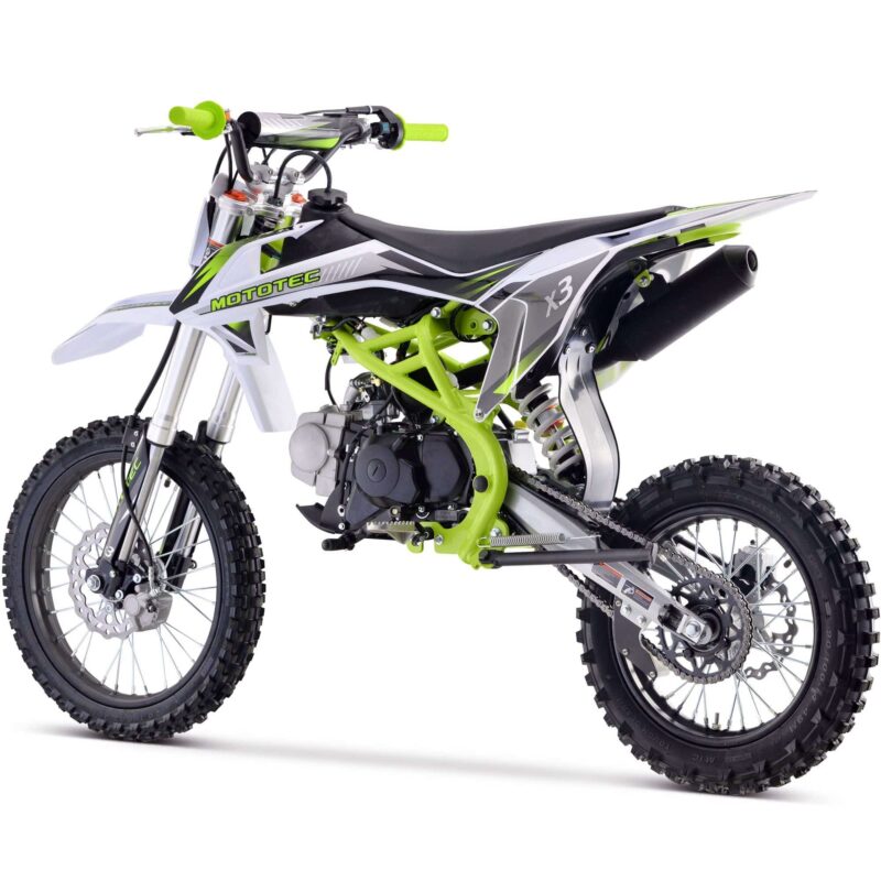MotoTec X3 125cc 4-Stroke Gas Dirt Bike Green - Image 2