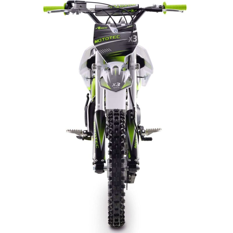 MotoTec X3 125cc 4-Stroke Gas Dirt Bike Green - Image 4