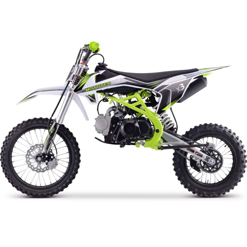 MotoTec X3 125cc 4-Stroke Gas Dirt Bike Green - Image 5