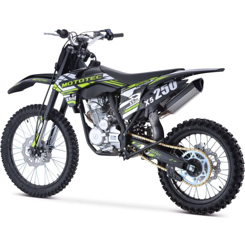 MotoTec X5 250cc 4-Stroke Gas Dirt Bike Black - Image 2