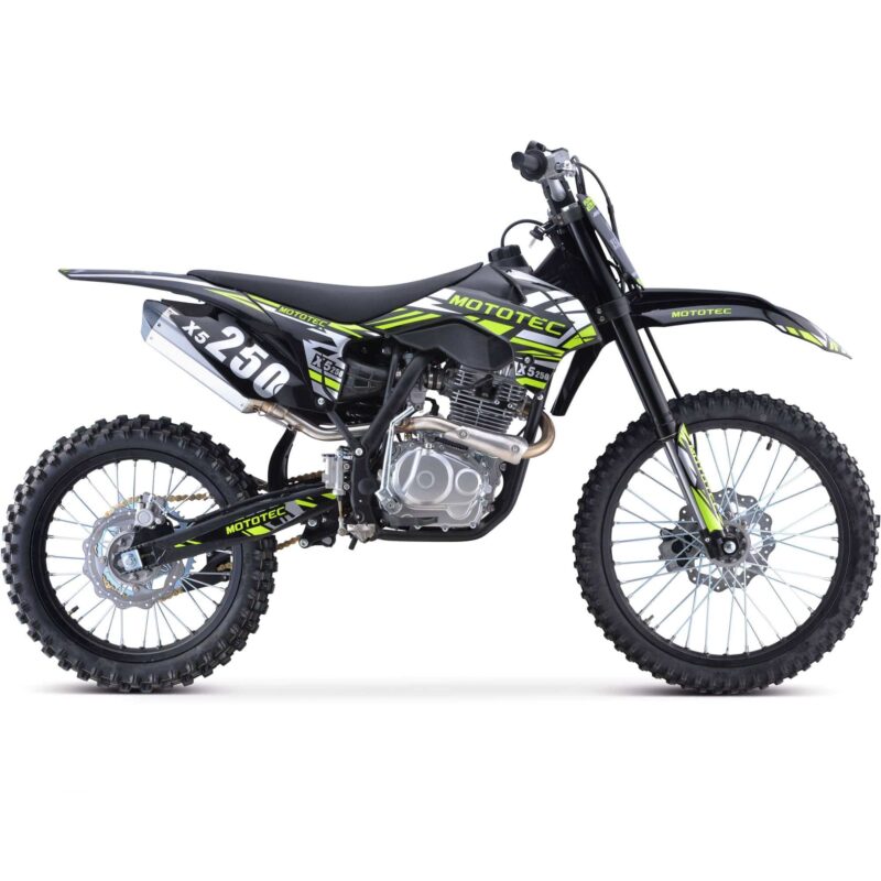 MotoTec X5 250cc 4-Stroke Gas Dirt Bike Black - Image 3