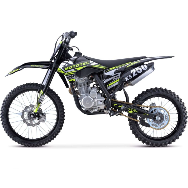 MotoTec X5 250cc 4-Stroke Gas Dirt Bike Black - Image 4
