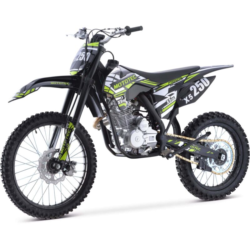 MotoTec X5 250cc 4-Stroke Gas Dirt Bike Black - Image 5