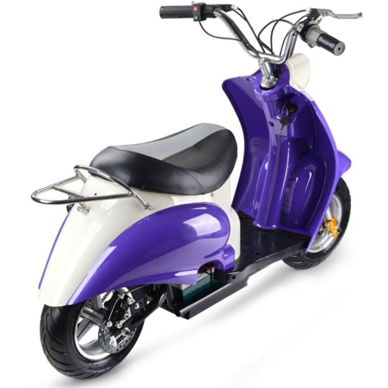 MotoTec 24v Electric Moped Purple - Image 2