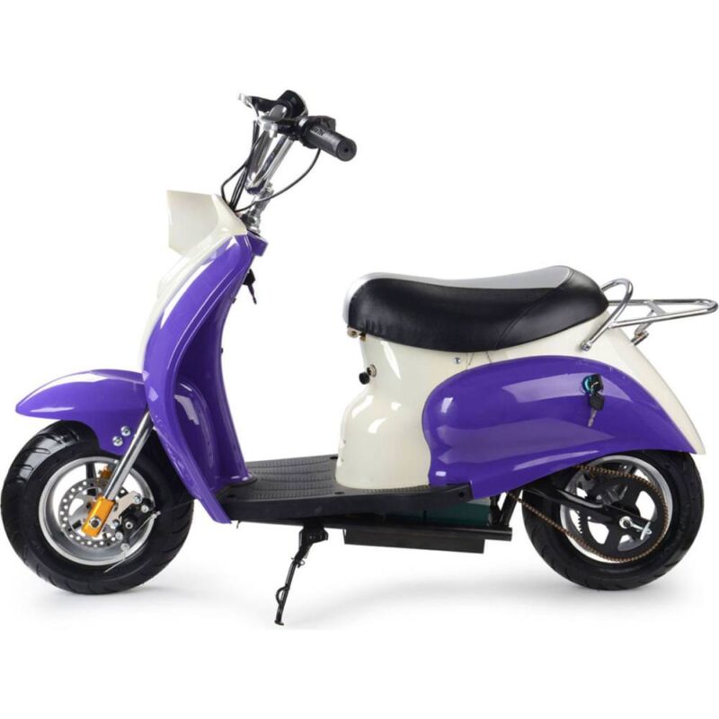MotoTec 24v Electric Moped Purple - Image 3
