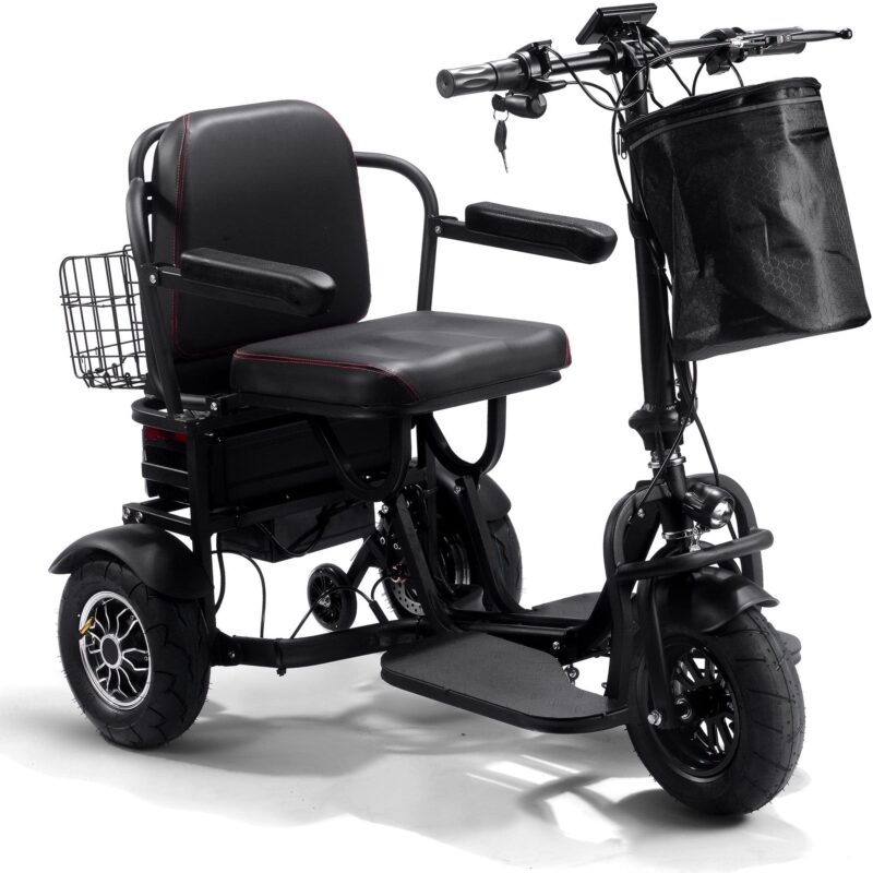 MotoTec Folding Mobility Electric Trike 48v 1000w Dual Motor Lithium Black - Image 2
