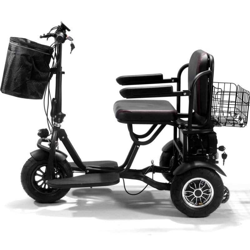 MotoTec Folding Mobility Electric Trike 48v 1000w Dual Motor Lithium Black - Image 3