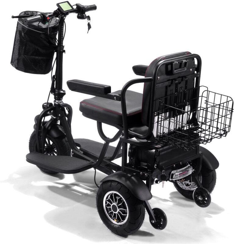 MotoTec Folding Mobility Electric Trike 48v 1000w Dual Motor Lithium Black - Image 4