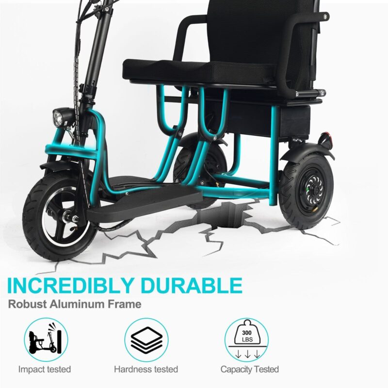 MotoTec Folding Mobility Electric Trike 48v 700w Dual Motor Lithium Black - Image 14