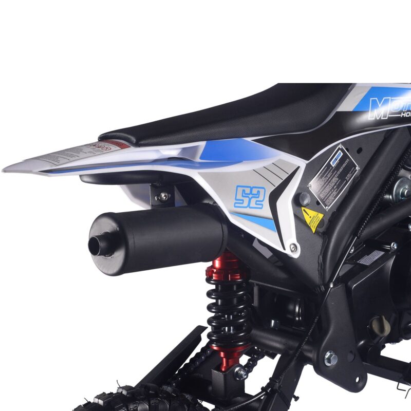 MotoTec Hooligan 72cc 4-Stroke Gas Dirt Bike Blue - Image 9