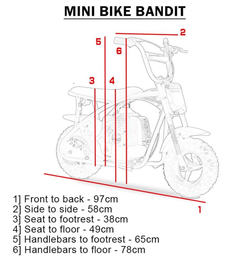 MotoTec Bandit 52cc 2-Stroke Kids Gas Mini Bike - Image 14