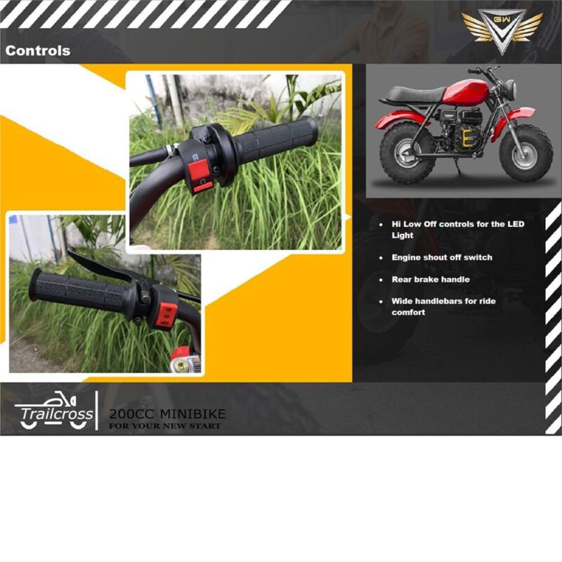 MotoTec Trailcross 200cc 4-Stroke Gas Mini Bike - Image 15