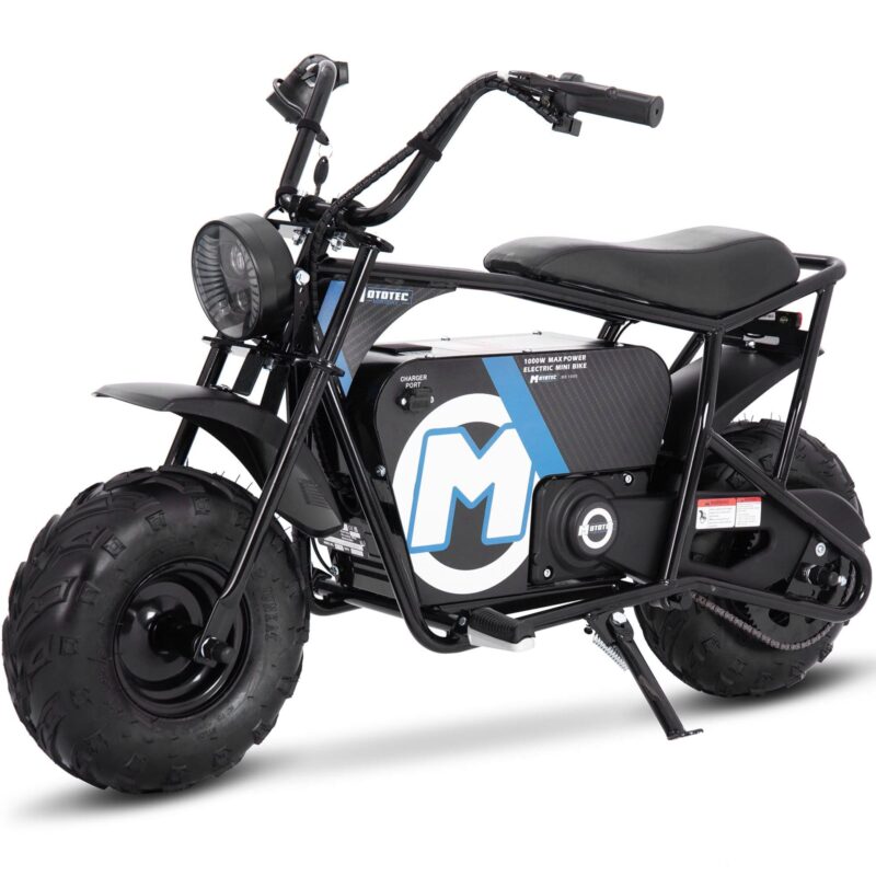 MotoTec 48v 1000w Electric Mini Bike Black - Image 6