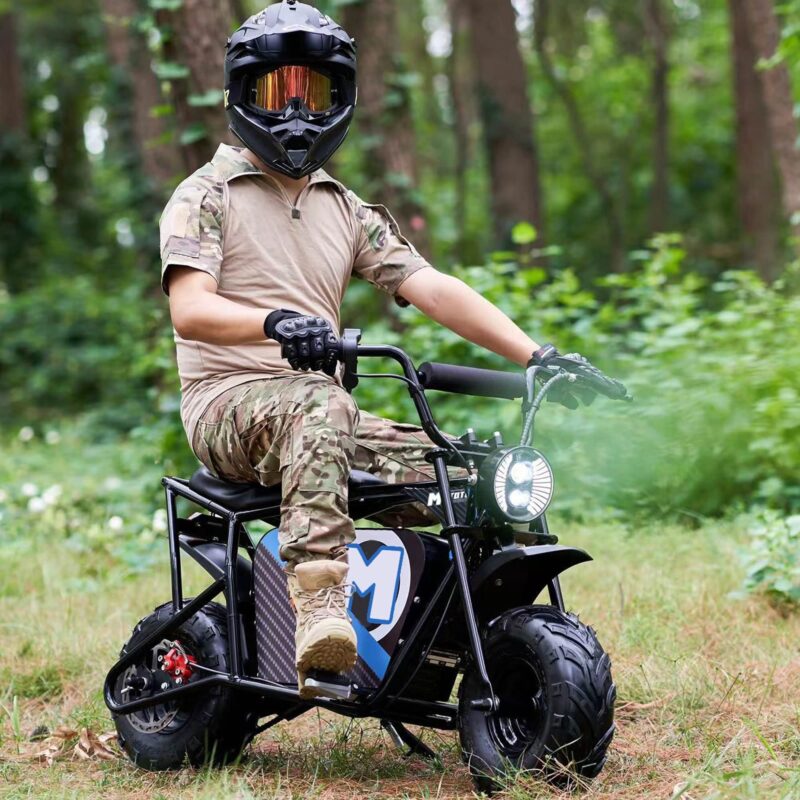 MotoTec 48v 1000w Electric Mini Bike Black - Image 9