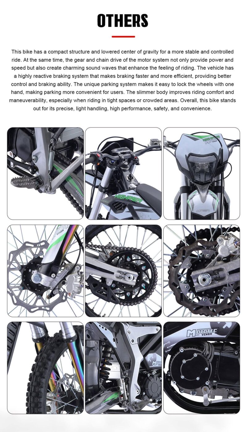 MotoTec Venom 72v 12000w 50ah Electric Dirt Bike White - Image 29