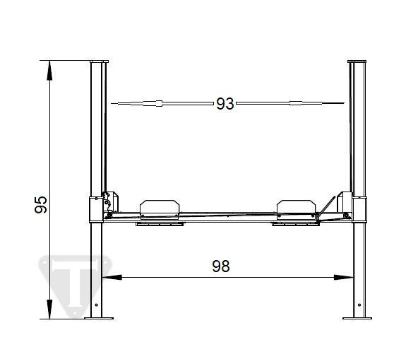 NOS9000 Car Lift 2 Post Auto Parking Lift Diagram
