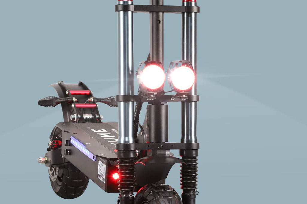 Yume Y10 2400W 40MPH Dual Motor Electric Scooter headlights