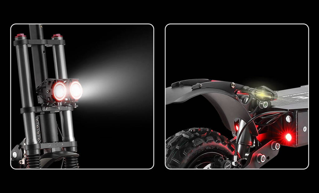 Yume Y11 6000W 50MPH Dual Motor Electric Scooter headlights